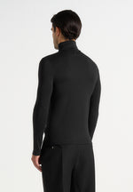 Blaise - Long Sleeve Roll Neck Top - Black