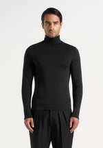 Blaise - Long Sleeve Roll Neck Top - Black