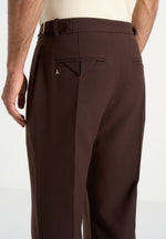 Pierre - Relaxed Fit Pleated Tailored Trousers - Brown