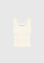 Liane - Scoop Neck Ribbed Vest - Cream