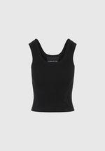 Liane - Scoop Neck Ribbed Vest - Black