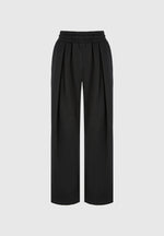 Fanny - Straight Leg Box Pleat Joggers - Black