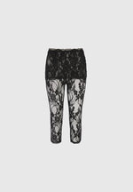 Aimée - Lace Asymmetric Capri Leggings - Black