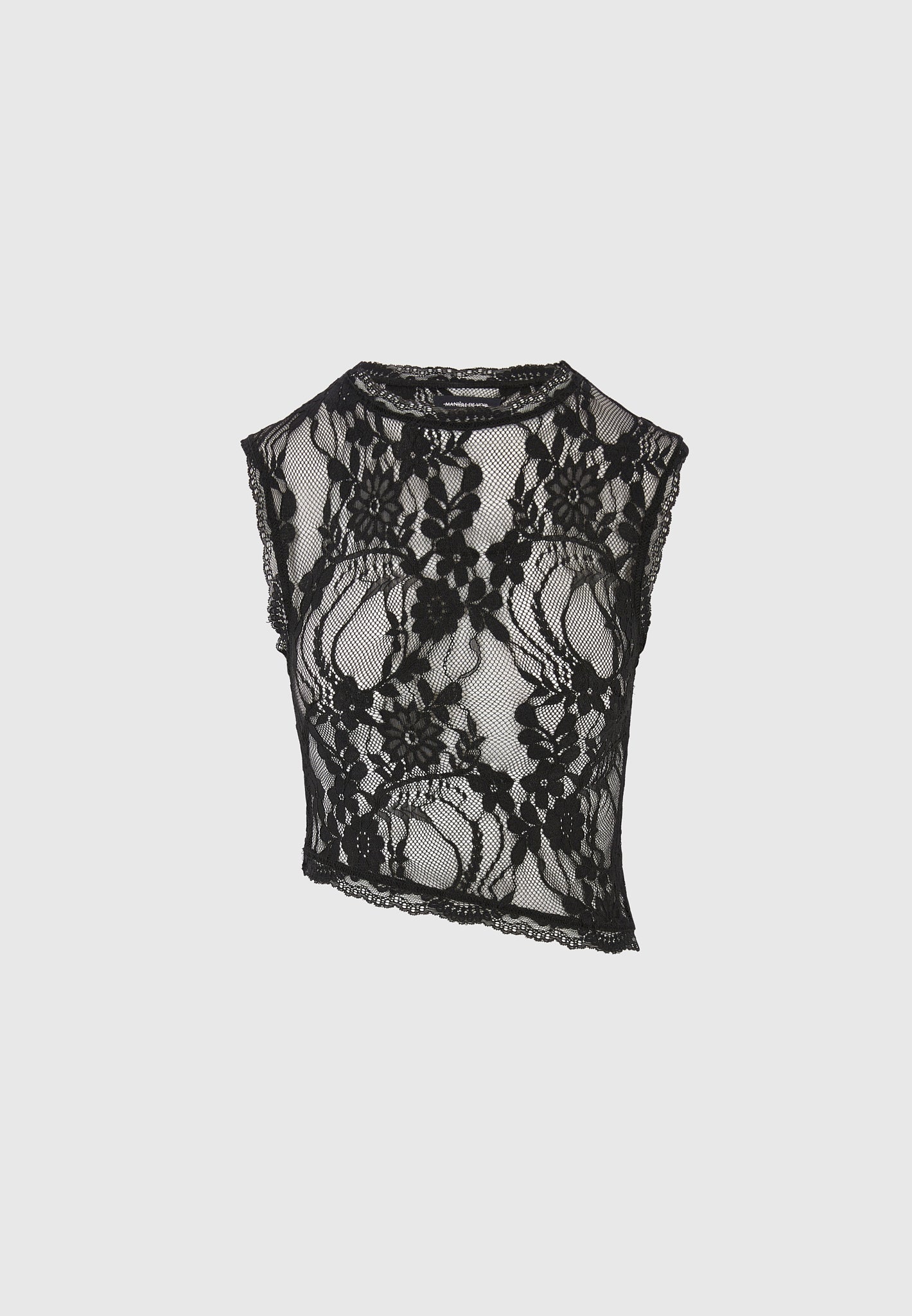 Eugenie - Lace Asymmetric Top - Black