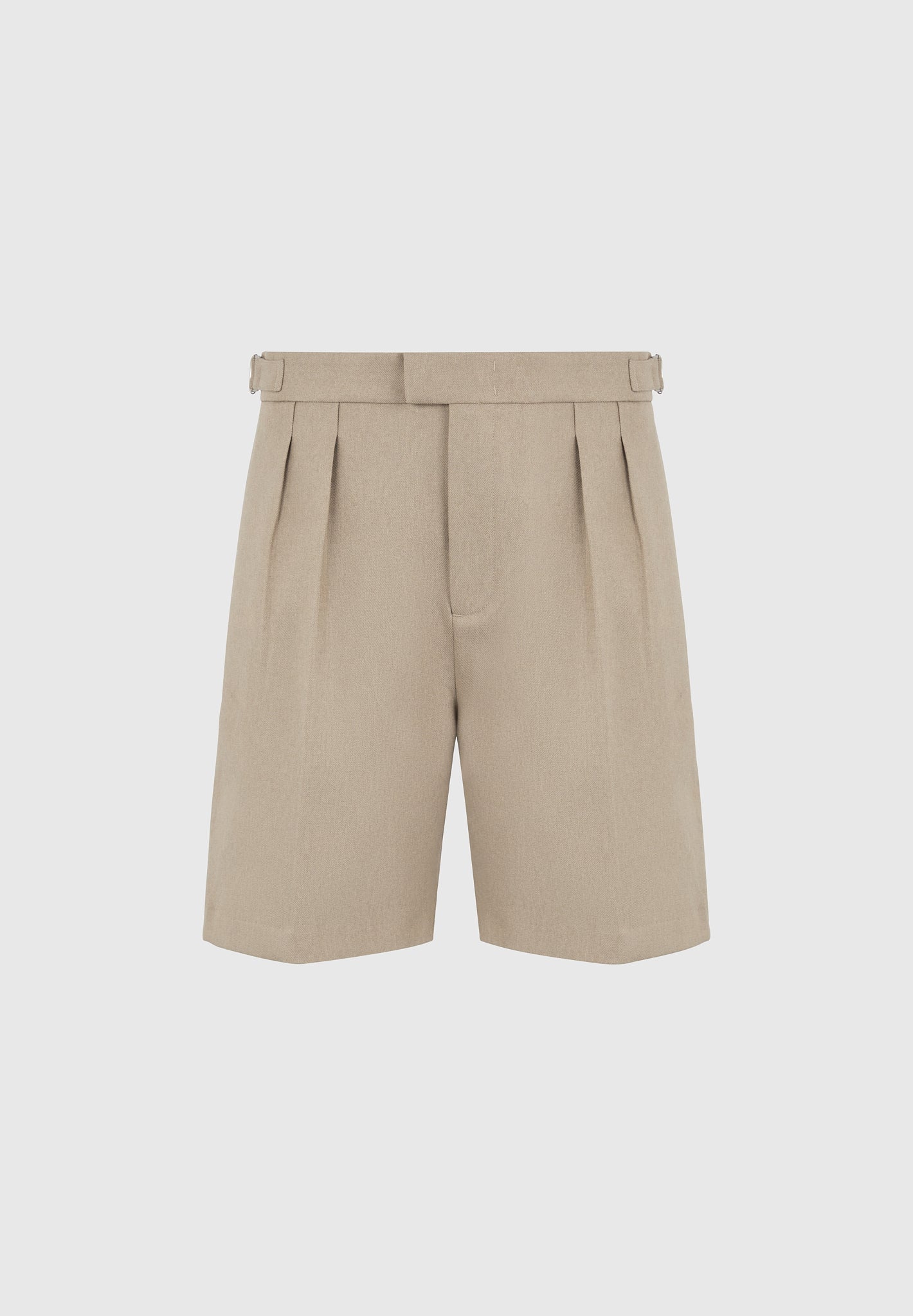 Bertrand - Twin Pleat Tailored Shorts - Beige