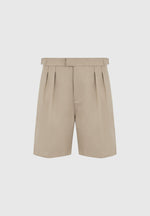 Bertrand - Twin Pleat Tailored Shorts - Beige
