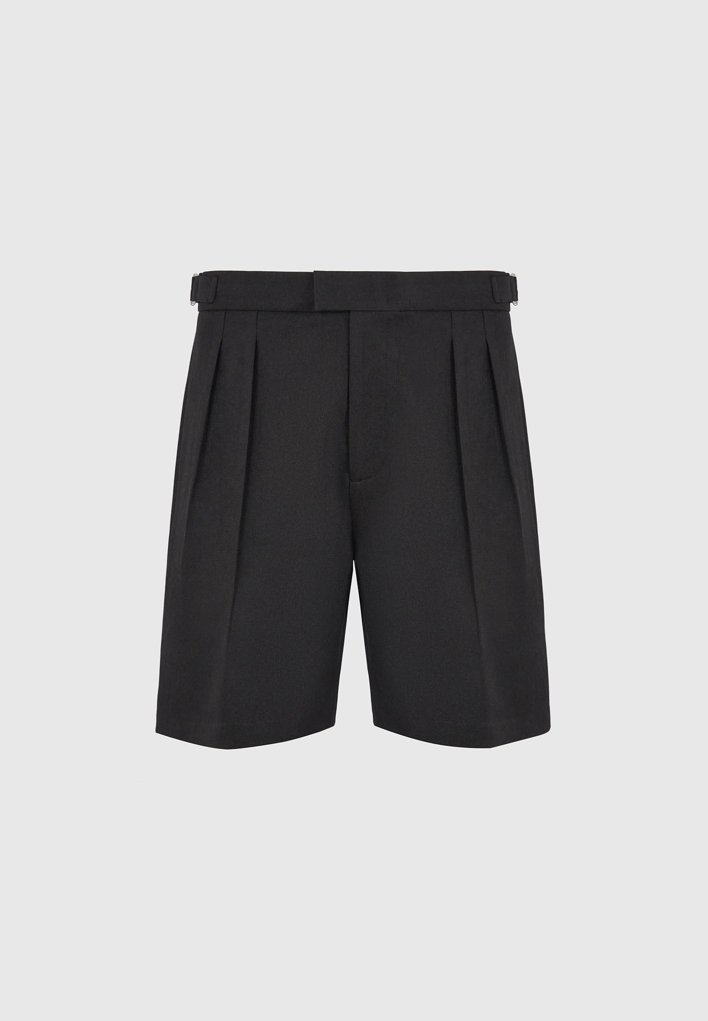 Bertrand - Twin Pleat Tailored Shorts - Black