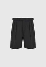 Bertrand - Twin Pleat Tailored Shorts - Black