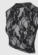 Eugenie - Lace Asymmetric Top - Black
