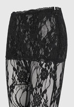 Aimée - Lace Asymmetric Capri Leggings - Black