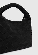 Aubin - Suede Woven Hobo Bag - Black