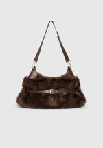 Cali - Fur Duffle Bag  - Brown
