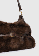 Cali - Fur Duffle Bag  - Brown