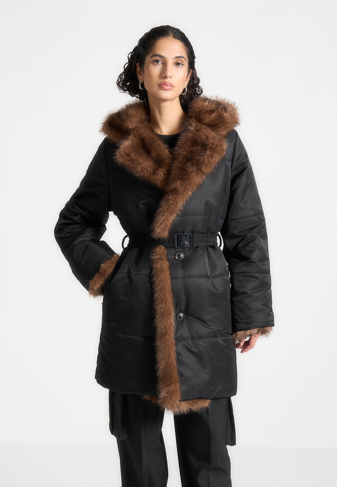 Longline belted coat on sale