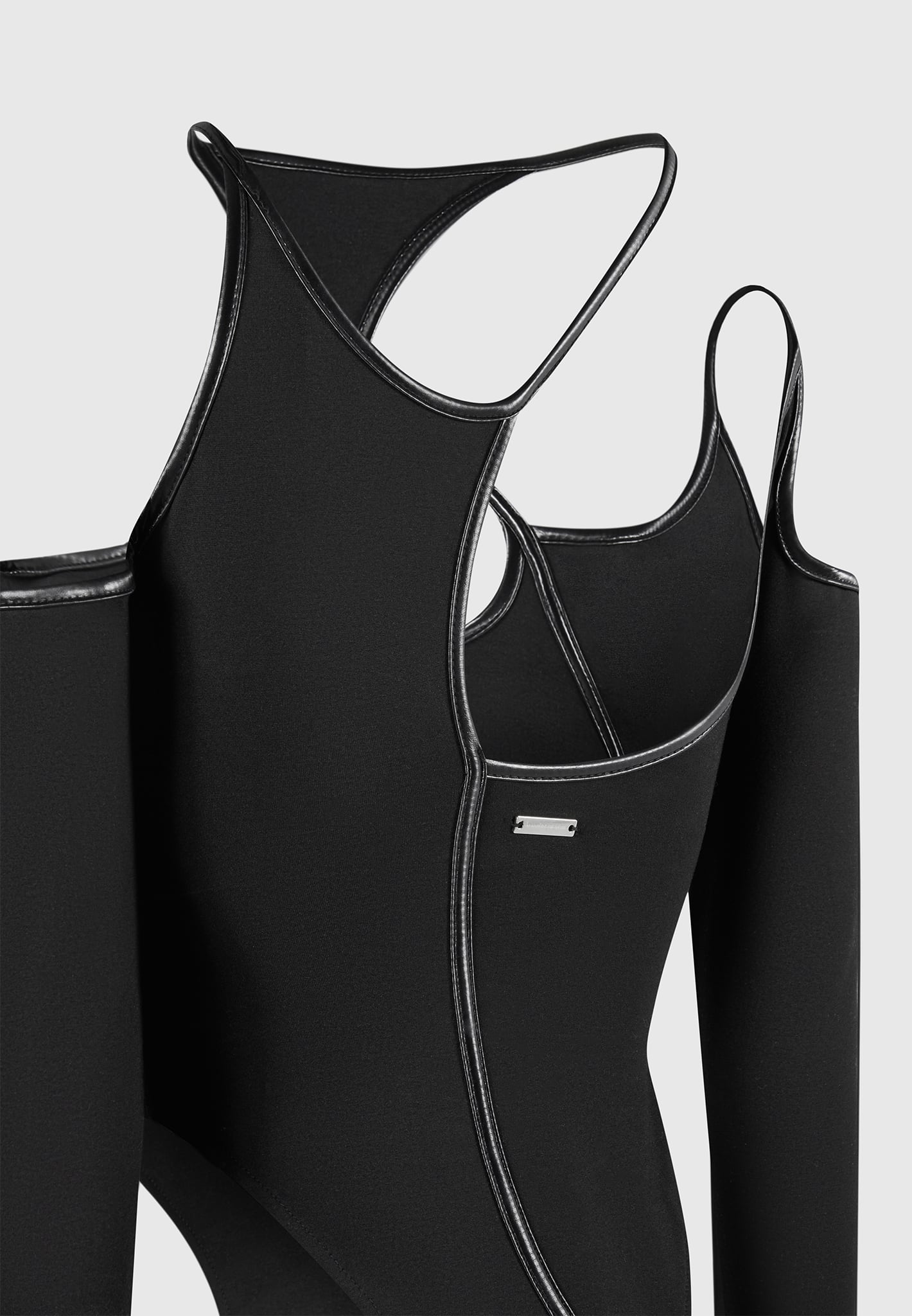 contrast-asymmetric-bodysuit-black
