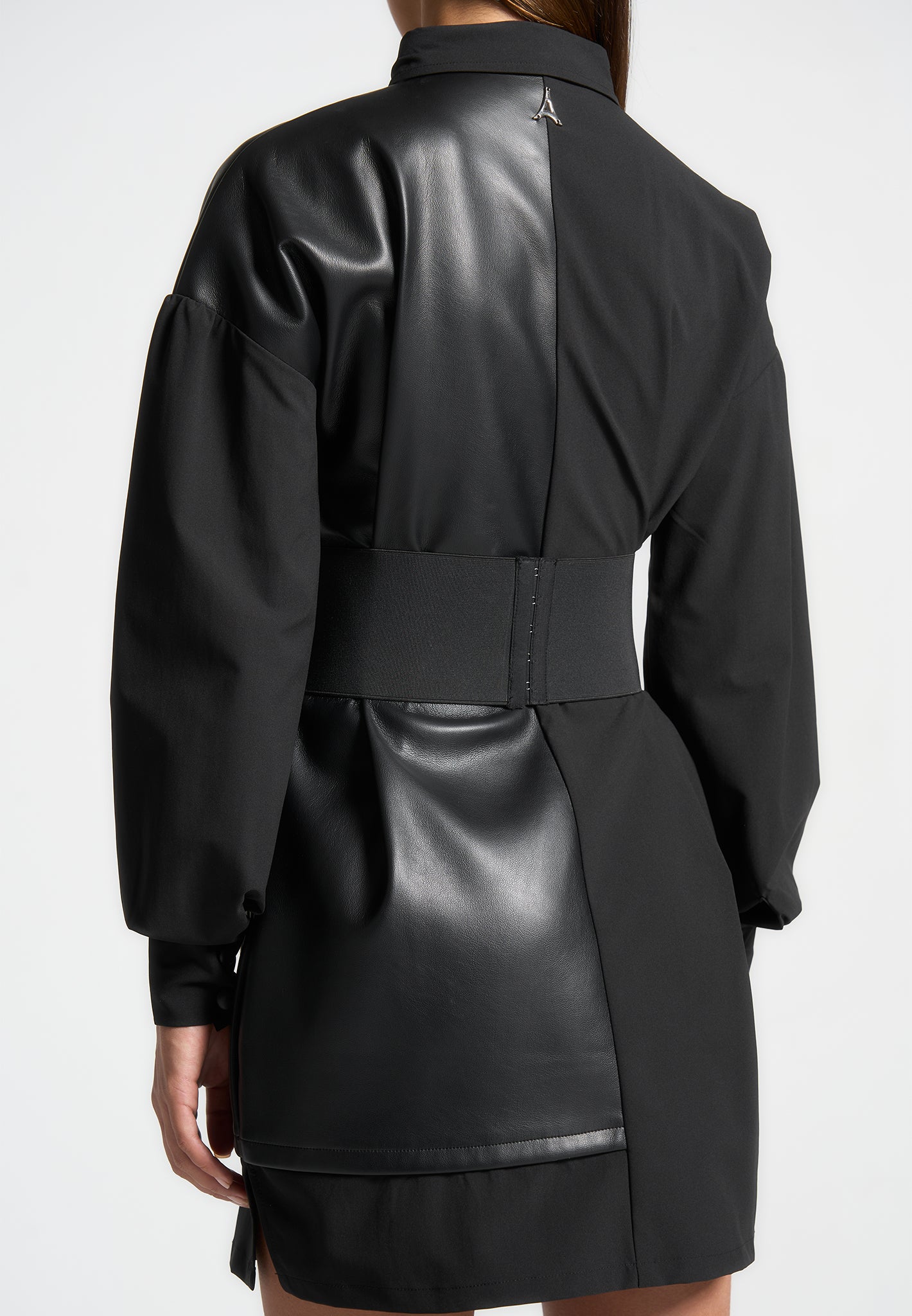 half-vegan-leather-shirt-dress-black-1