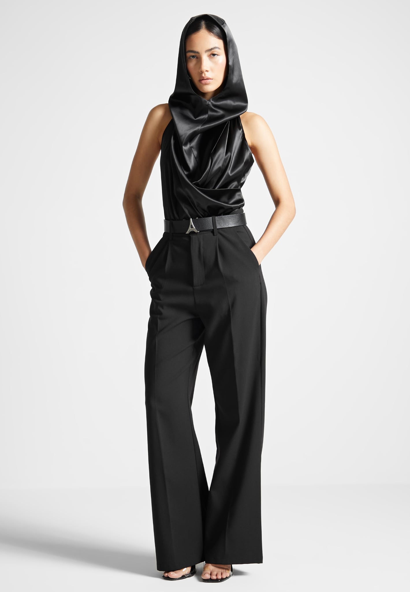 hooded-cowl-neck-satin-wrap-bodysuit-black