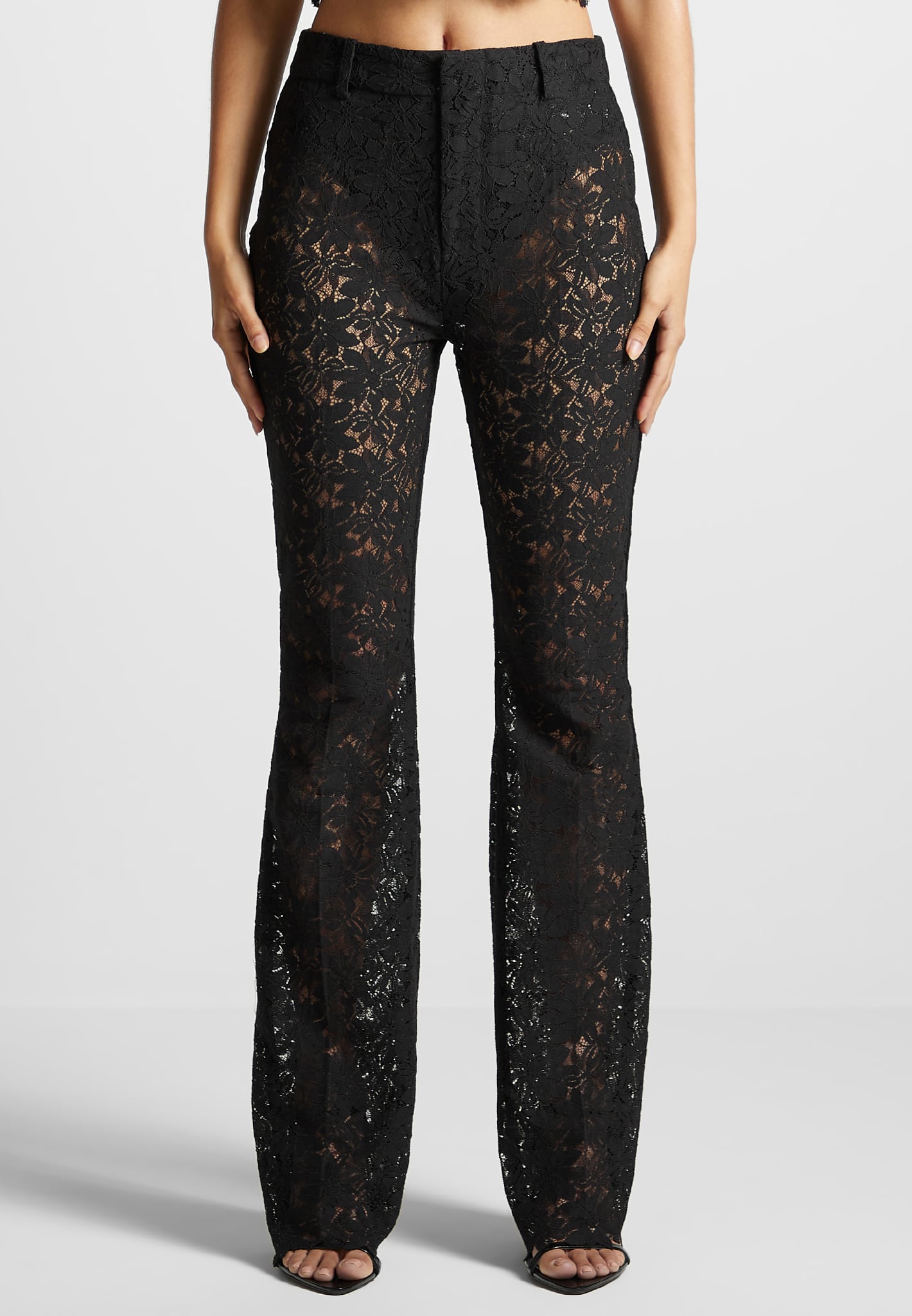 lace-fit-and-flare-trousers-black