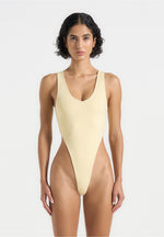 Noa - V-Neck Bodysuit - Pale Yellow