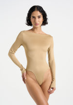 Éva - Boat Neck Bodysuit - Beige