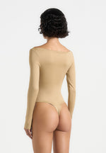 Éva - Boat Neck Bodysuit - Beige