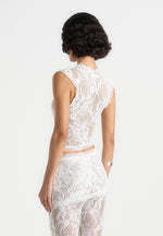 Eugenie - Lace Asymmetric Top - White