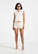 Elle - Tailored Mini Shorts - Cream