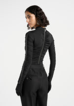 mid-neck-glove-bodysuit-with-ruching-black