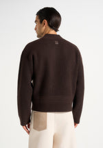 Rémi - V-Neck Signature Knit Jumper - Brown