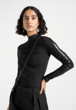 mid-neck-glove-bodysuit-with-ruching-black