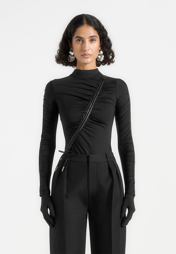 mid-neck-glove-bodysuit-with-ruching-black