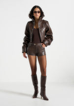 Samia - Vintage Mini Shorts - Brown