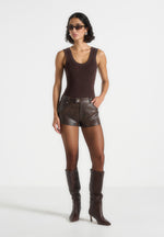 Samia - Vintage Mini Shorts - Brown