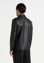 Minimal Leather Shirt - Black