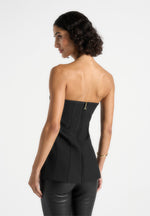 Viviane - Clasp Detail Bandeau Top - Black