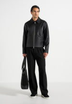Yves - Minimal Leather Jacket - Black