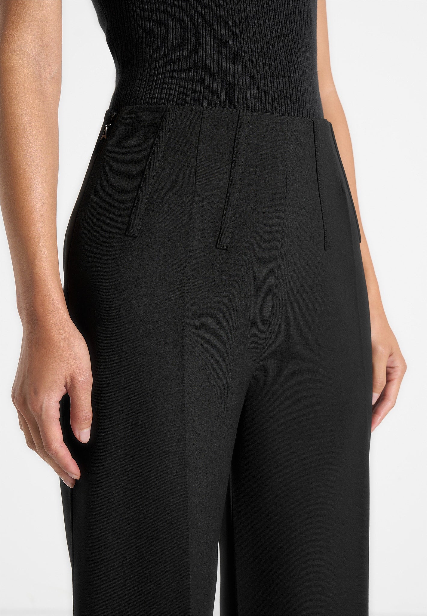Rafaela - Corset Waist Tailored Trousers - Black