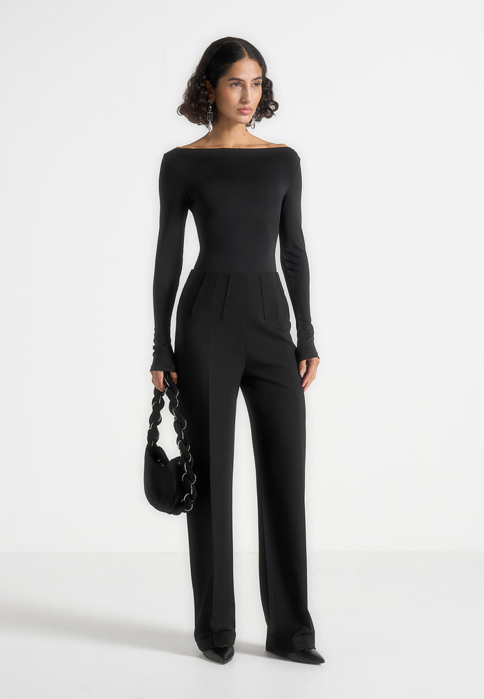 Rafaela - Corset Waist Tailored Trousers - Black