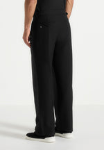 Pierre - Relaxed Fit Pleated Tailored Trousers - Black