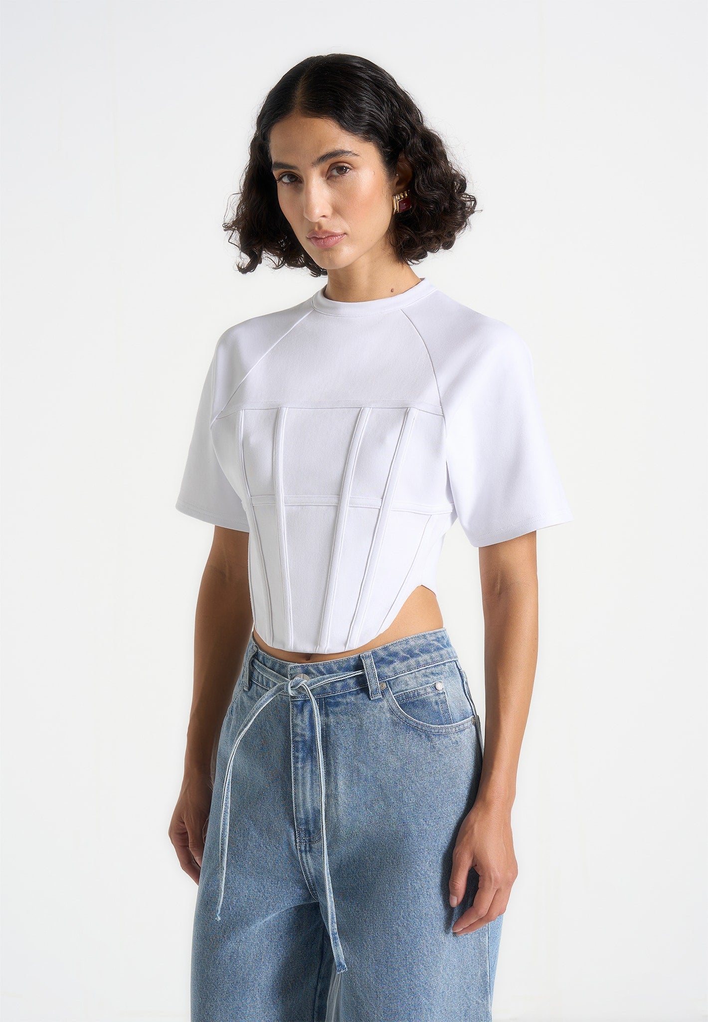 Juline - Corset T-Shirt - White