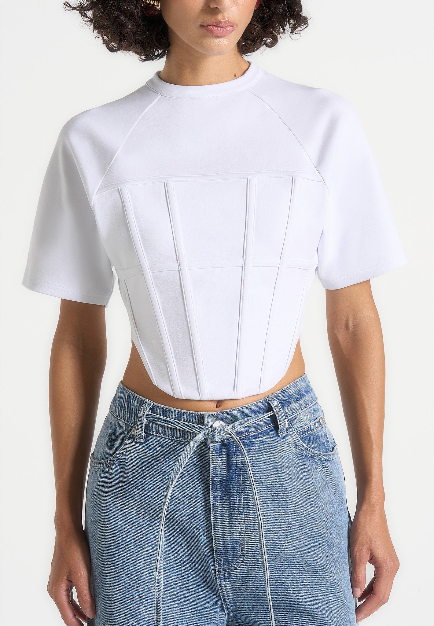 Juline - Corset T-Shirt - White