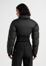 Dalya - Matte Cropped Biker Puffer Jacket - Black