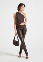 suede-leather-asymmetric-backless-top-brown