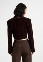 Adina - Structured Velvet Jacket - Brown