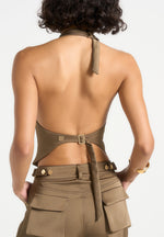 satin-halterneck-backless-top-dark-olive