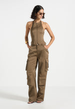 satin-halterneck-backless-top-dark-olive