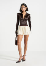 satin-balloon-shorts-ivory-brown