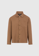 Valentin - Hatched Tailored Overshirt - Fawn