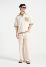 boxy-polo-shirt-with-crochet-detail-cream