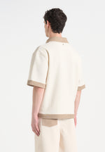 boxy-polo-shirt-with-crochet-detail-cream